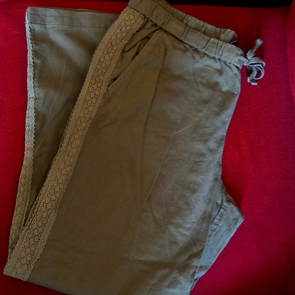 DKNY Linen &Cotton Blend Pants